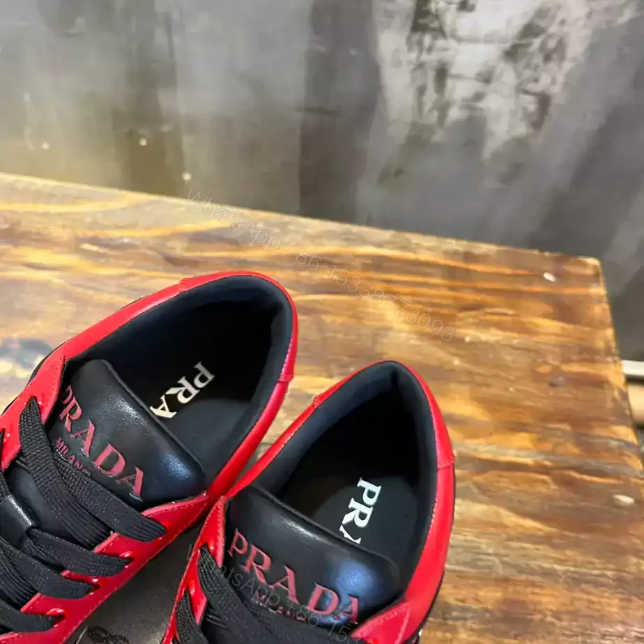 View 3 of PRADA DOWNTOWN LEATHER SNEAKERS RED – PRD093