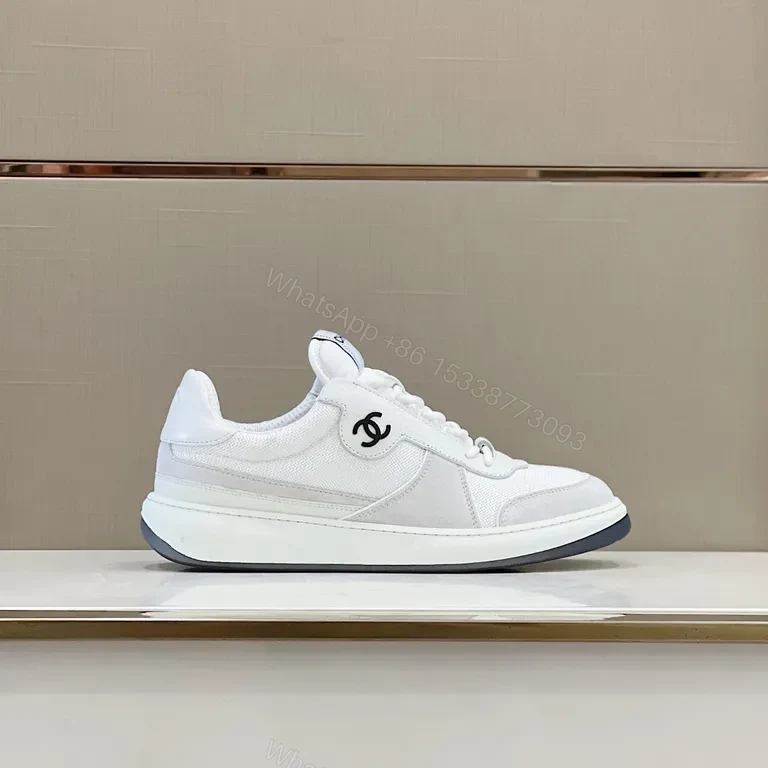 View 3 of White Chanel-Inspired Trainer, Luxe Minimal, All-Day Comfort