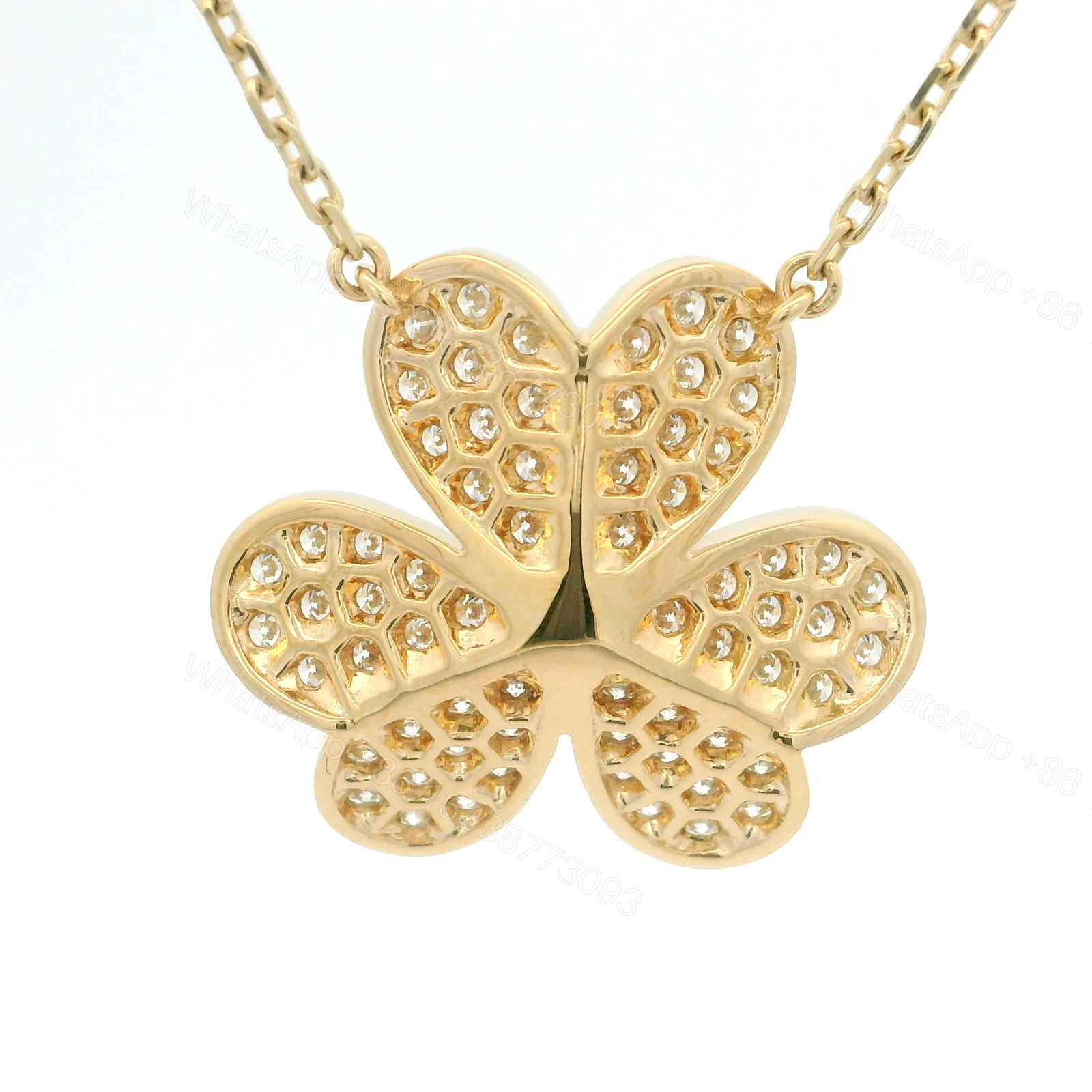 View 5 of 18K Yellow Gold Large Van Cleef & Arpels Frivole Diamond Pendant