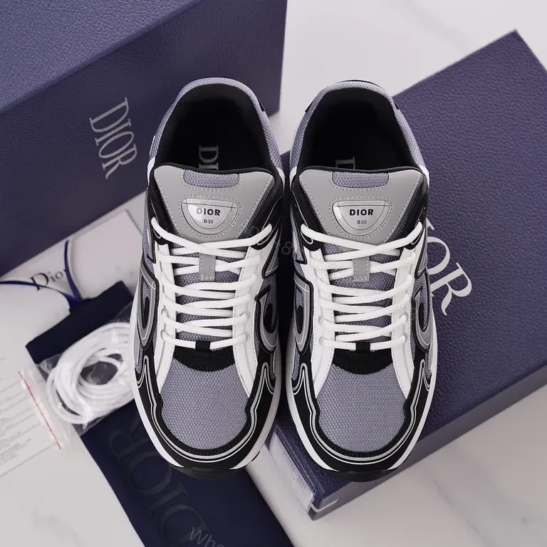 View 6 of Graphic-Accented Dior-Inspired Tech Runner, High-Top Comfort