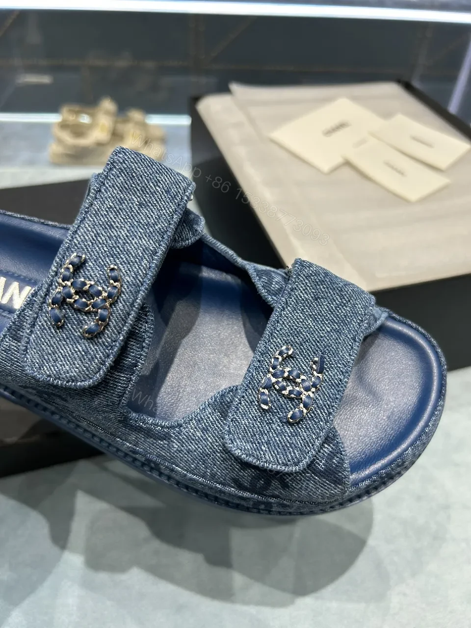 View 2 of Denim-Accent Sandals: Effortless Day-to-Night Comfort