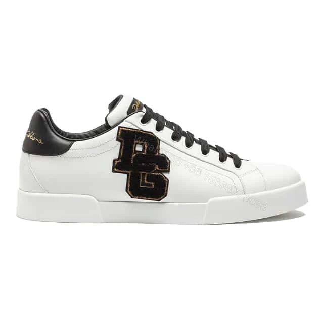 DOLCE & GABBANA PORTOFINO SNEAKERS IN NAPPA CALFSKIN WITH PATCHES – DG15 — view 1