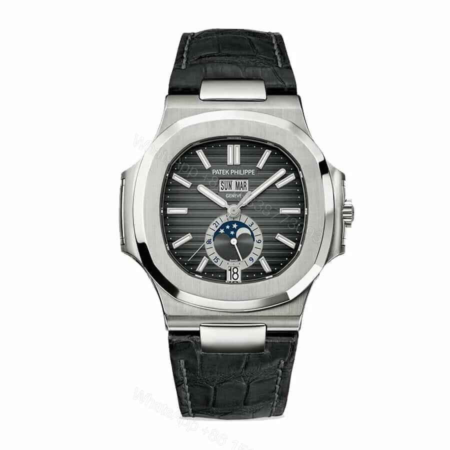 Patek Philippe Super Clone Grey Leather — view 1
