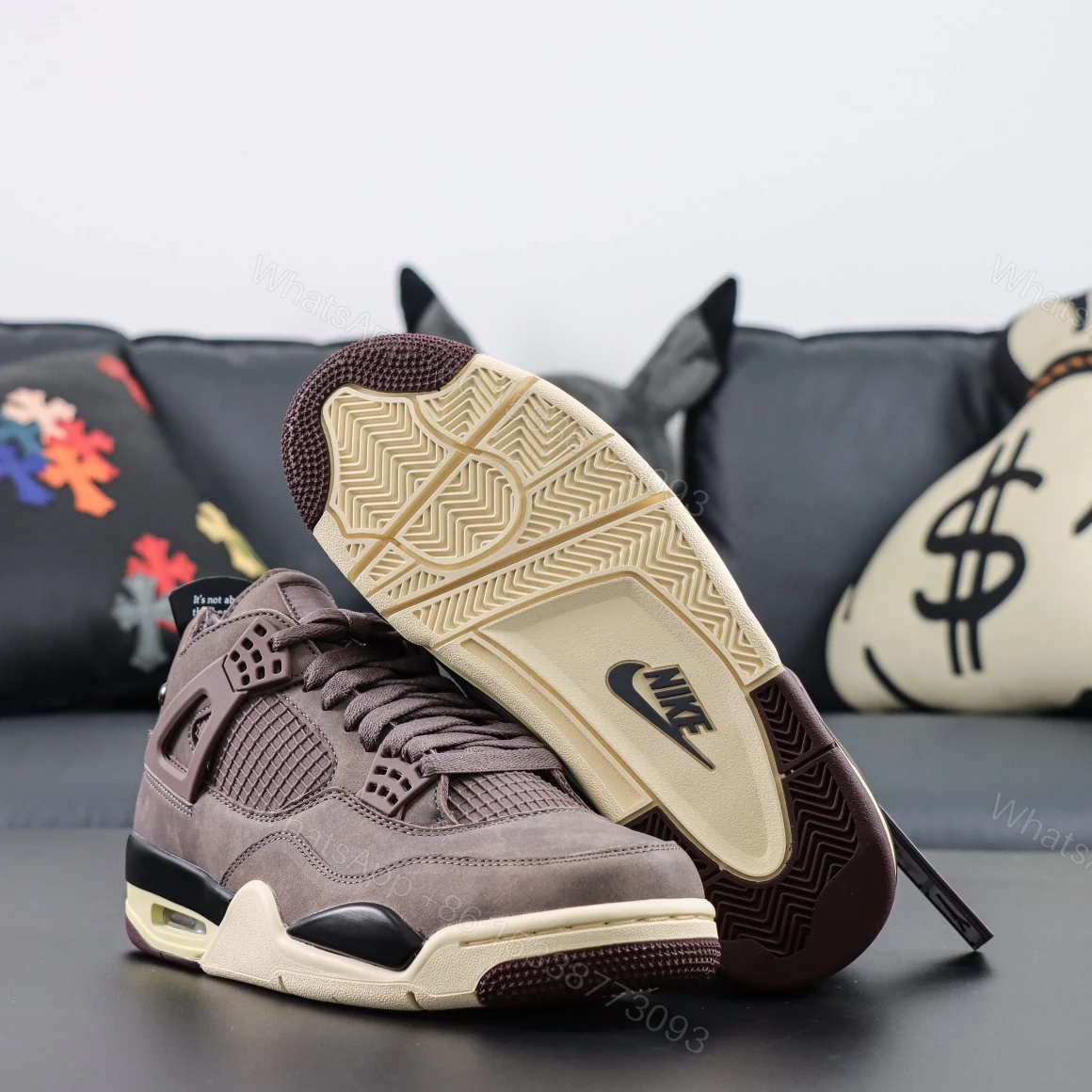 View 3 of Air Jordan 4 Retro x A Ma Maniére “Violet Ore” Reps
