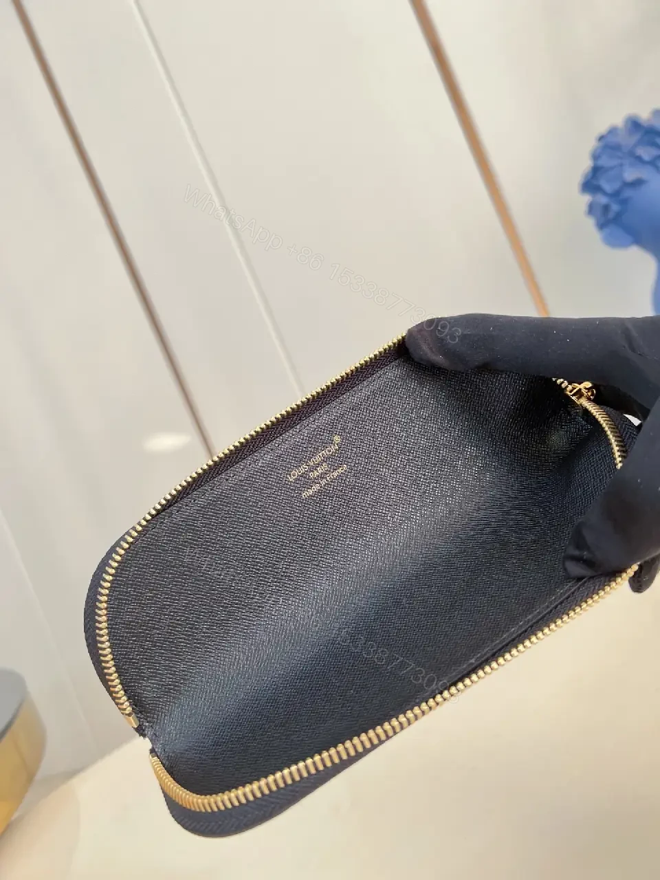 View 3 of Monogram Canvas Compact Wallet with Zipper Closure