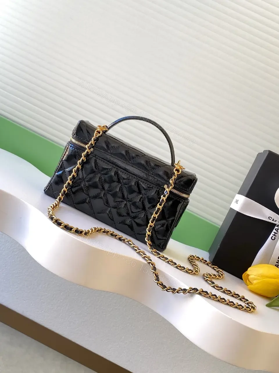 View 4 of Quilted Chain Mini Handbag — Luxe, Compact, versatile crossbody