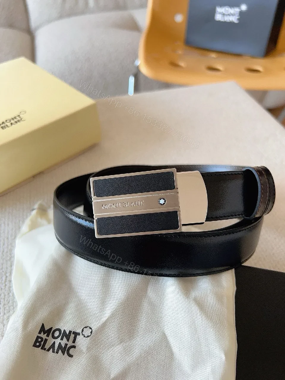 Classic Leather Belt with Gunmetal Buckle - Premium Full-Grain Leather Belt — view 1