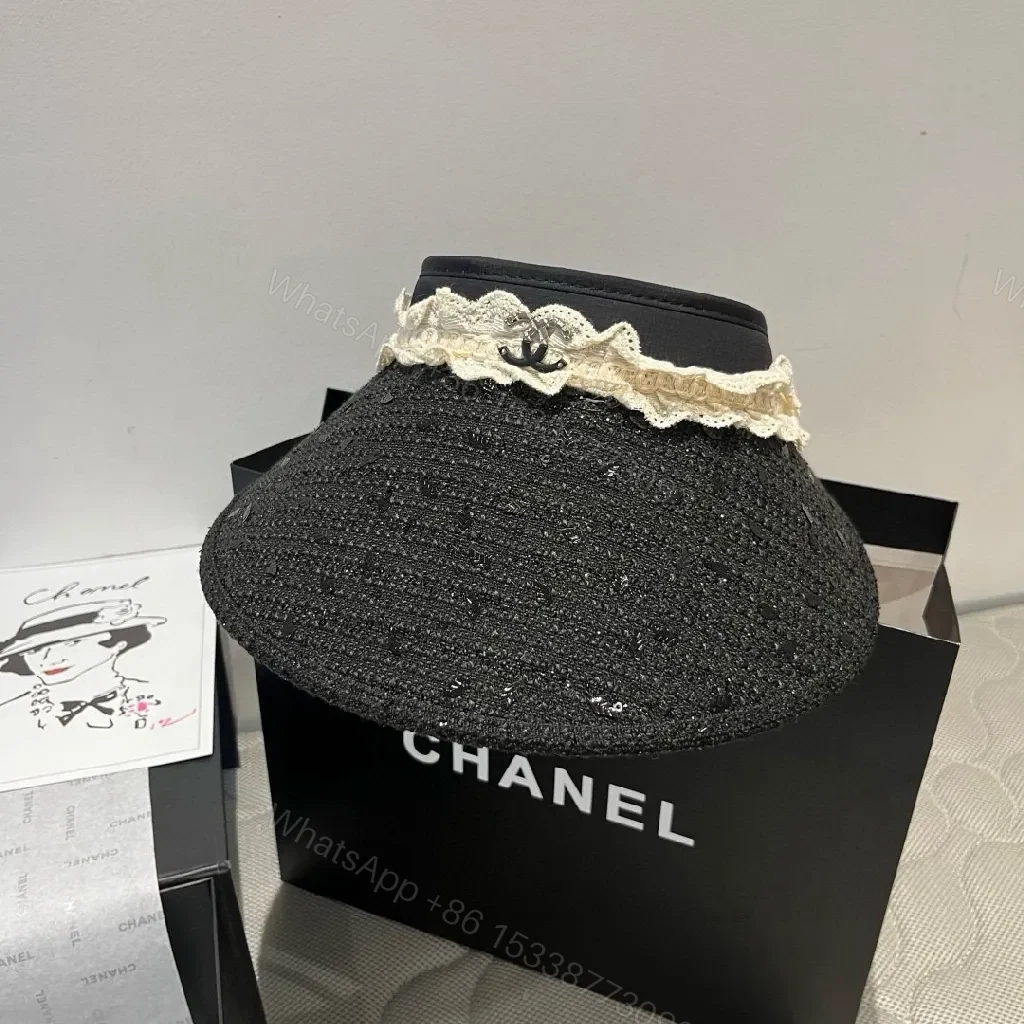 View 3 of Chic Black Knit Cloche with Lace Collar - Luxe Accessory