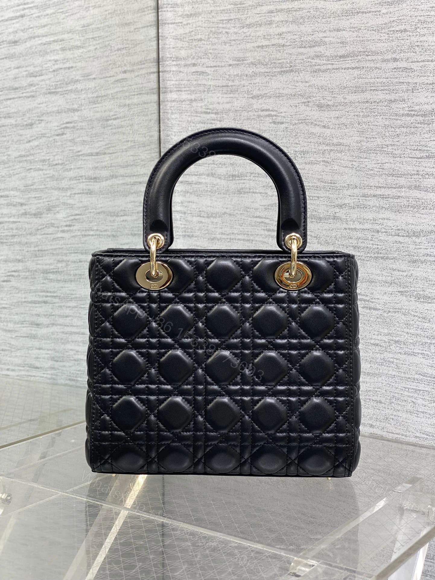 View 2 of DIOR MEDIUM LADY BAG 24 IN BLACK GOLD HARDWARE