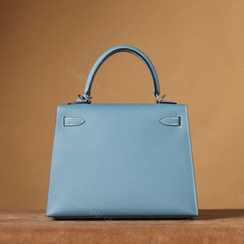 View 2 of 高仿Hermes*Kelly25Epsom牛皮牛仔藍銀扣/純手工