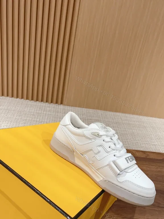 View 9 of Minimalist White Sneakers with Luxury Comfort & Fendi-Inspired Details