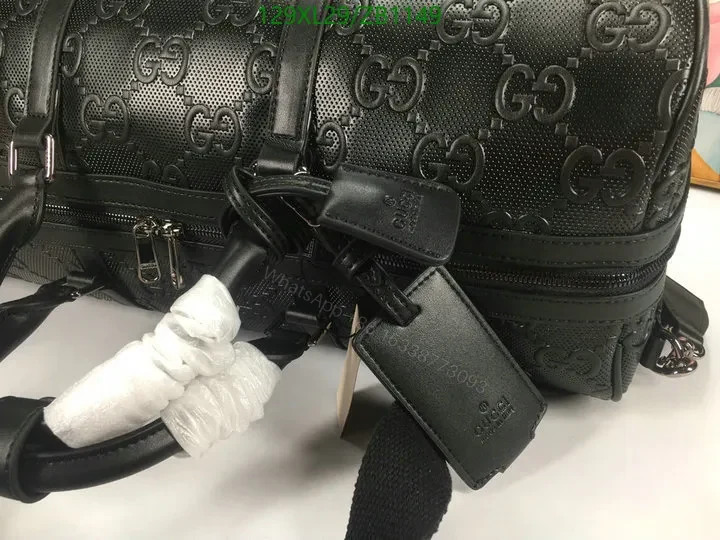 View 7 of Gucci Large Black Canvas Bag Knockoff Embossed with GG Logo VC73DZ