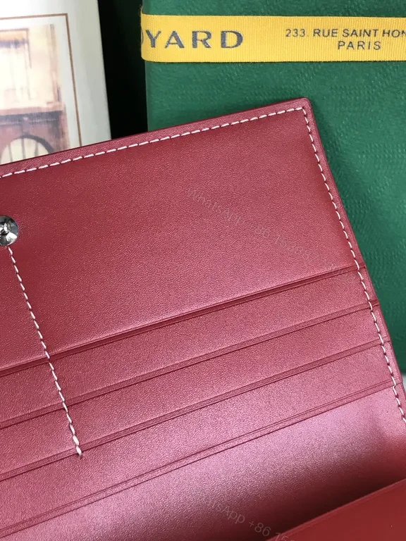 View 7 of Burgundy Goyard-Style Wallet: Luxe Compact Organizer