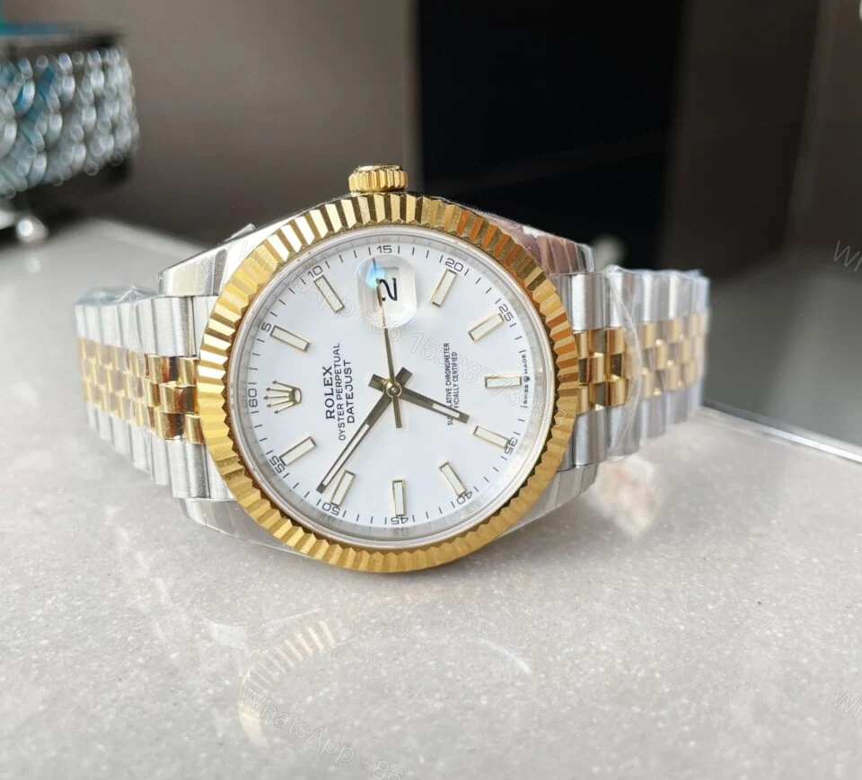 View 9 of EW Factory 1:1 Rolex DateJust 41 126333 SS/YG Best Edition 904L Steel White Stick Dial