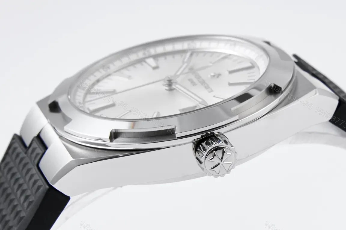 View 6 of 8F Factory Vacheron Constantin Overseas 4500V Series Stainless Steel Watch – Silver Dial, Black Rubber Strap, 41MM Case, Automatic Movement with 60-Hour Power Reserve
