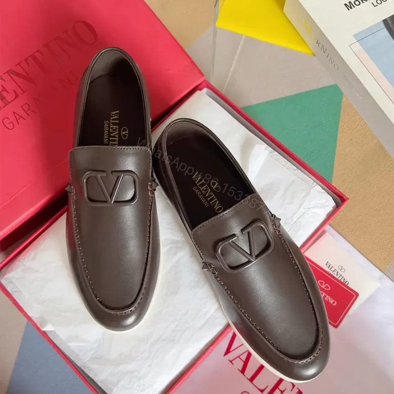 View 6 of Sleek Leather Loafers with Signature Hardware, Black, Luxury Style