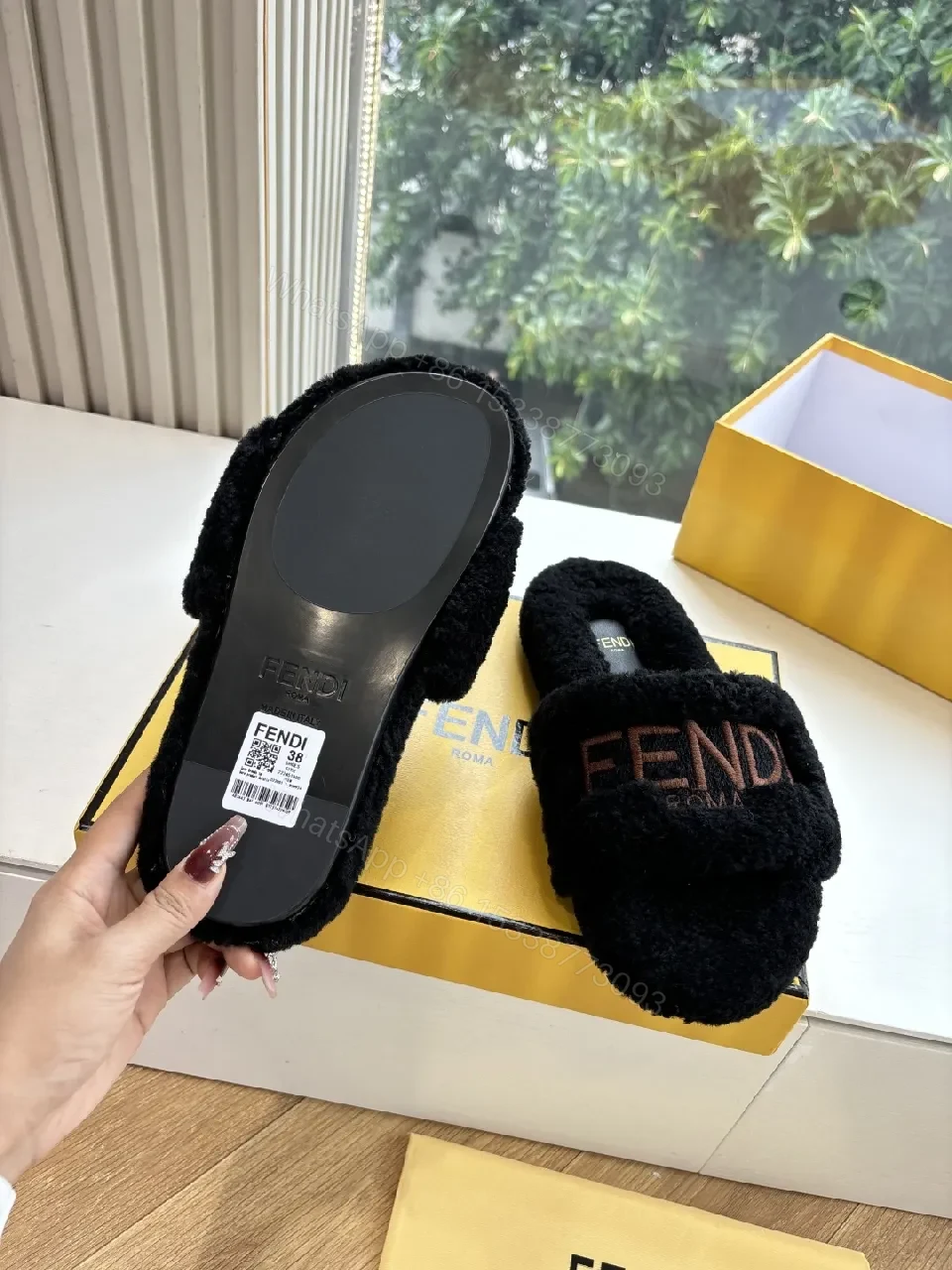 View 6 of Soft Plush Texture Slides: Luxe Open-Toe Comfort
