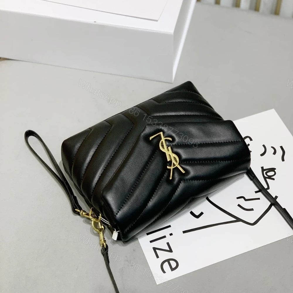 View 3 of Saint Laurent Loulou Toy Strap Bag In Quilted Y Black With Bronze Toned Metal Hardware 20Cm 678401DV7071000