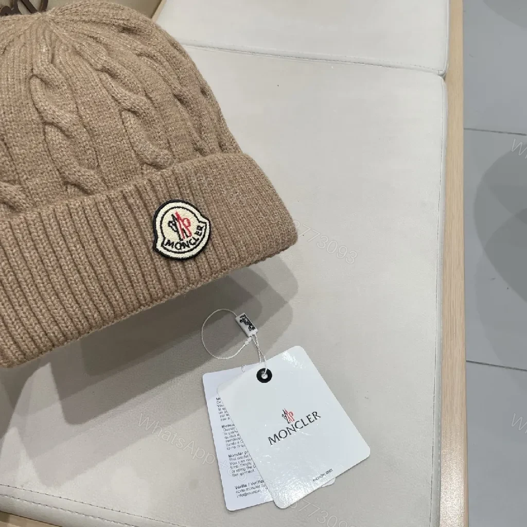 View 6 of Taupe Cable Knit Beanie – Subtle Luxury, All-Season Warmth