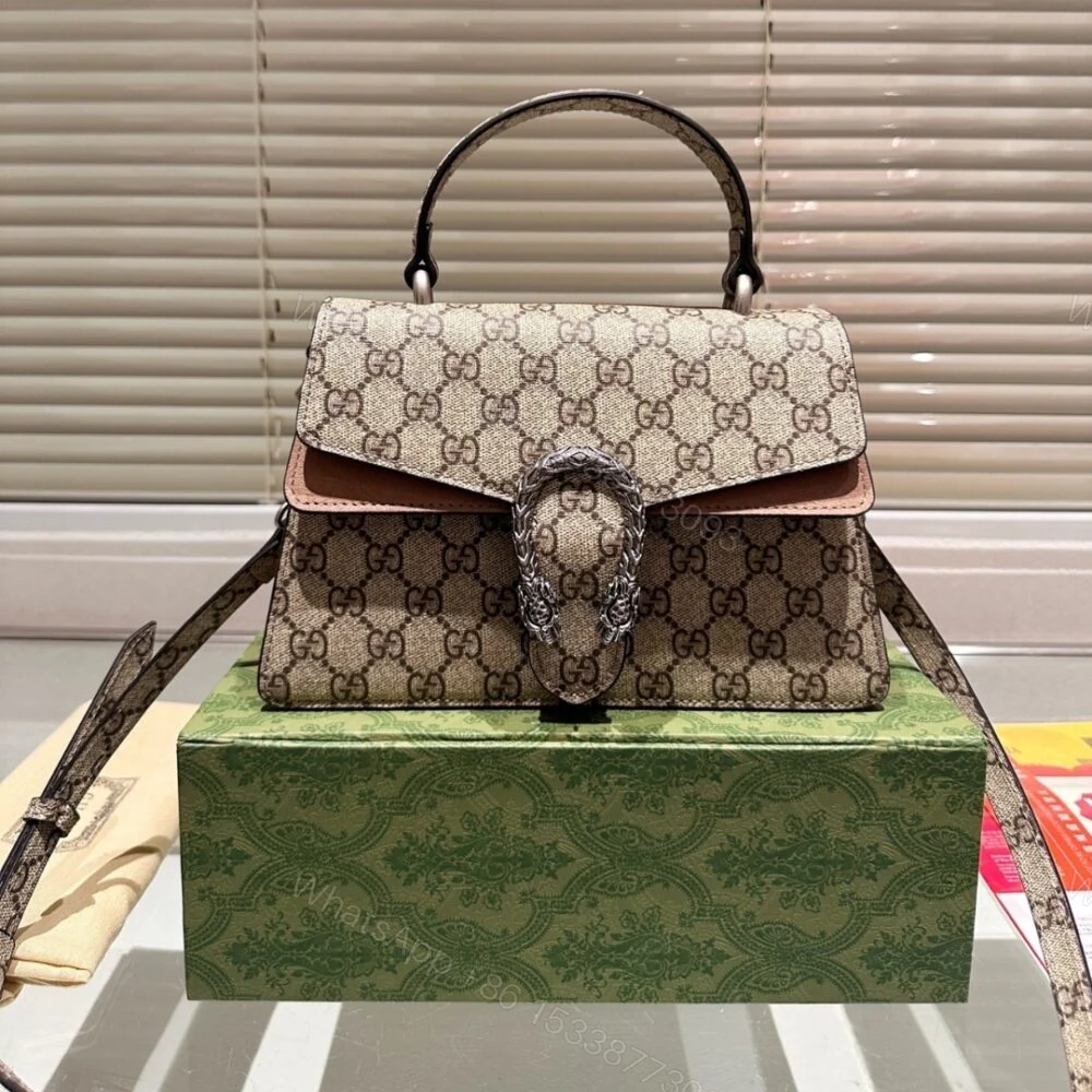 View 2 of Gucci Damen Dionysus GG Canvas Top Handle Bag Brown 24Cm