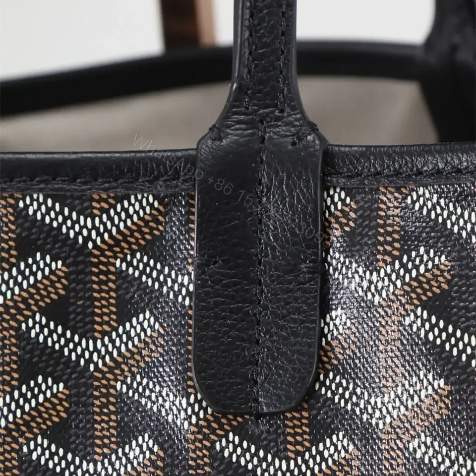 View 9 of 高仿Goyard*STLOUIP2滿印Tote手提袋黑色免檢版小號