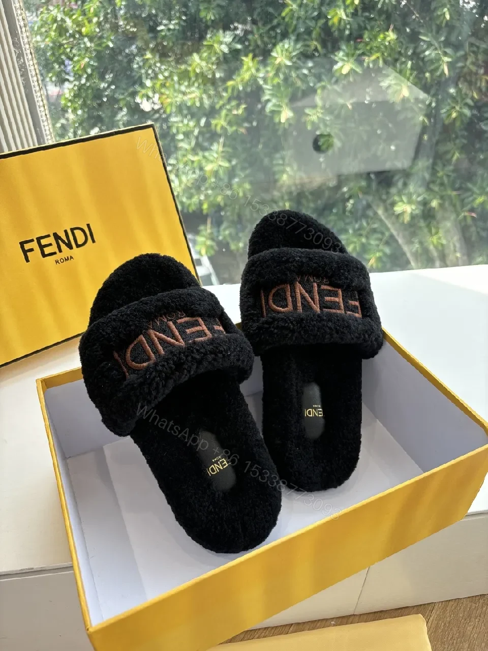 View 5 of Soft Plush Texture Slides: Luxe Open-Toe Comfort