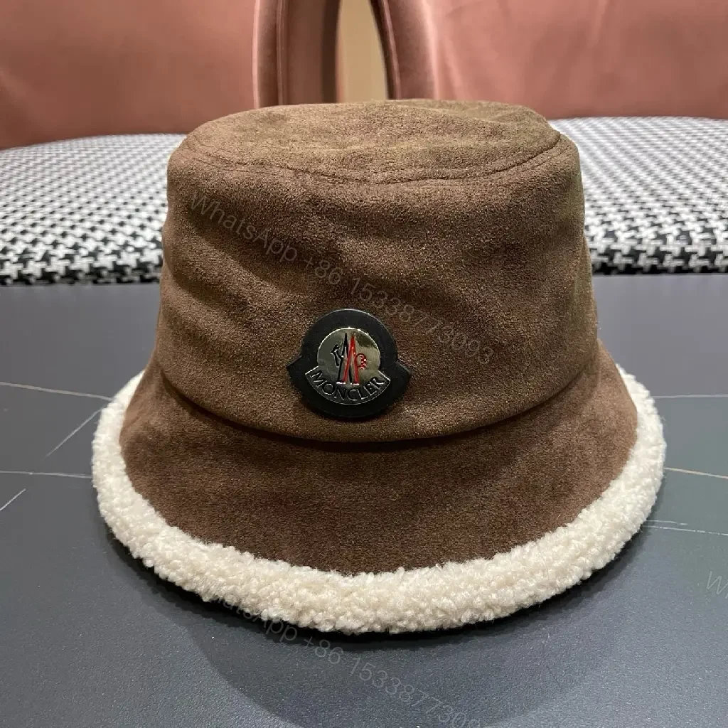 View 2 of Cozy Suede Hat Buckle Shine Warmth Bucket Style