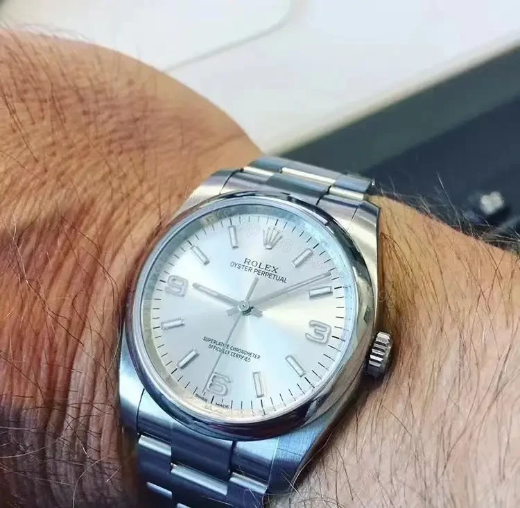 View 5 of Rolex Oyster Perpetual 36 Silver New Stainless Steel Bracelet Stunning 116000-0012