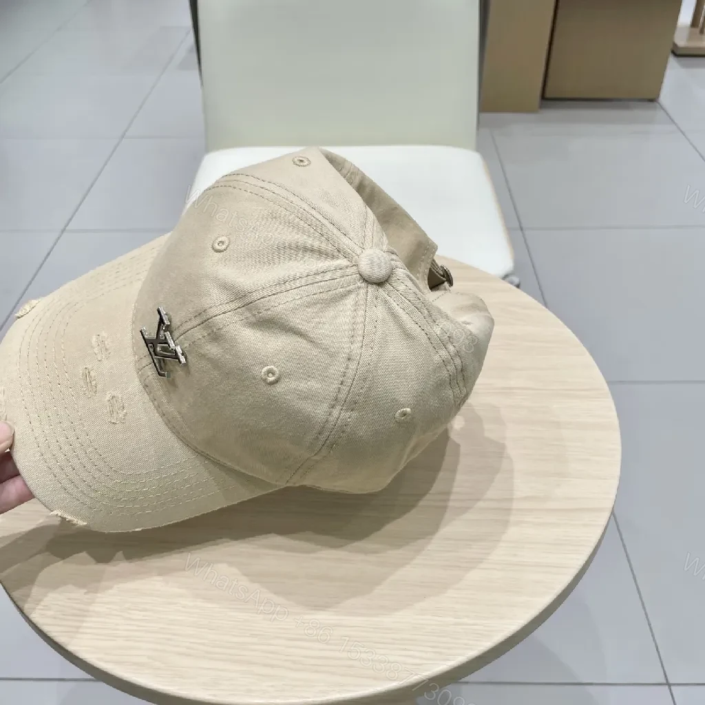 View 7 of Beige Cap with Textured Panels, Subtle LV-Inspired Emblem, Casual Luxury