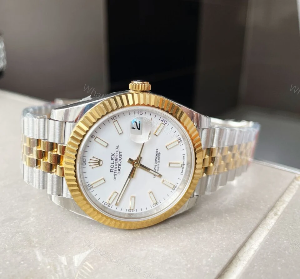 View 4 of EW Factory 1:1 Rolex DateJust 41 126333 SS/YG Best Edition 904L Steel White Stick Dial