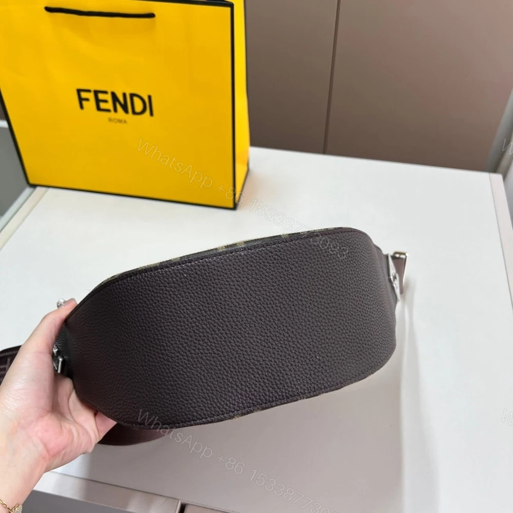 View 5 of FENDI FF JACQUARD MELON SMALL BROWN 24CM 7VA635ASIQF19KW