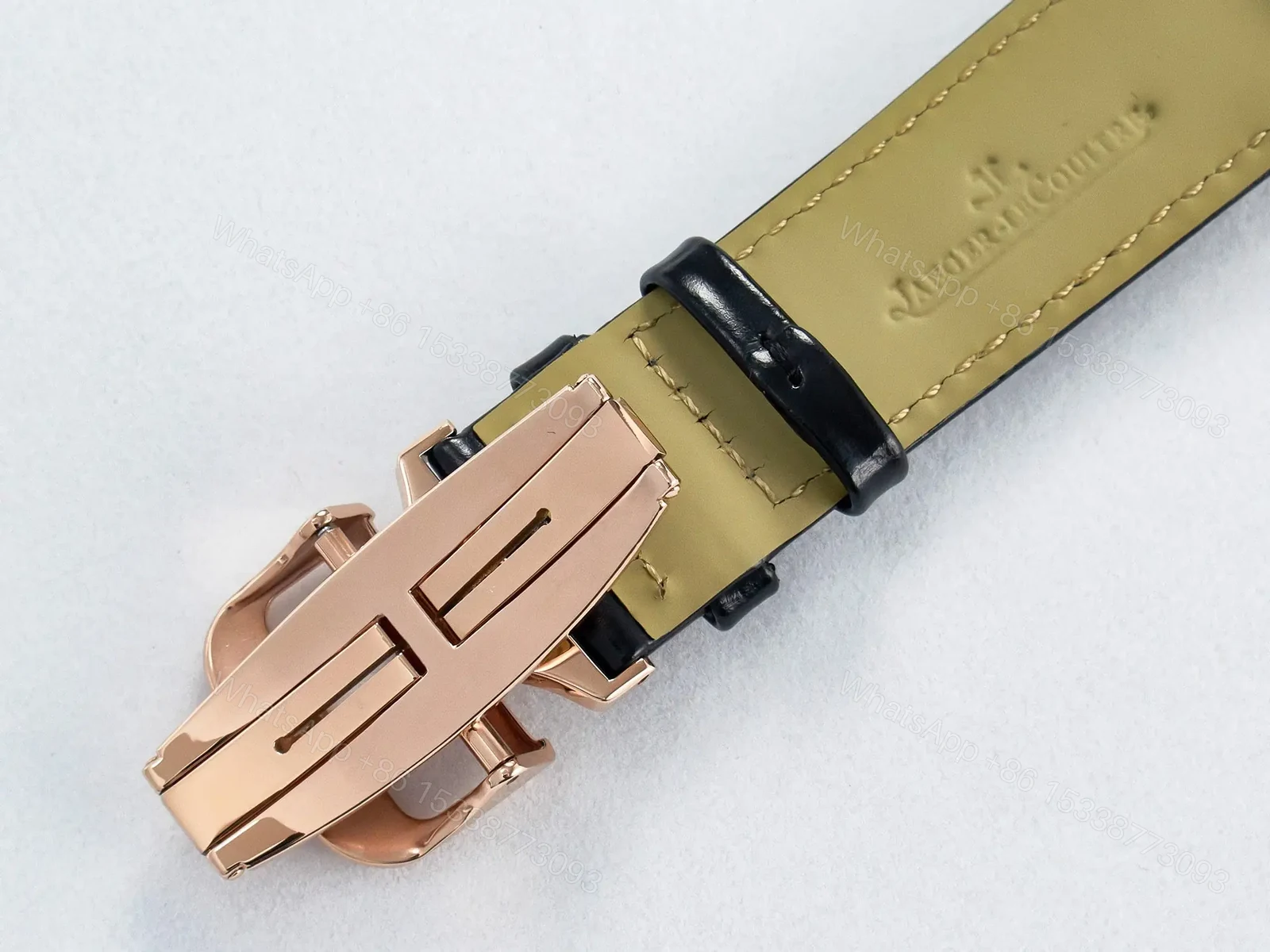 View 23 of Reverso Classic Duoface Small Seconds RG MGF Best Edition White Textured Dial on Black Leather Strap A854A