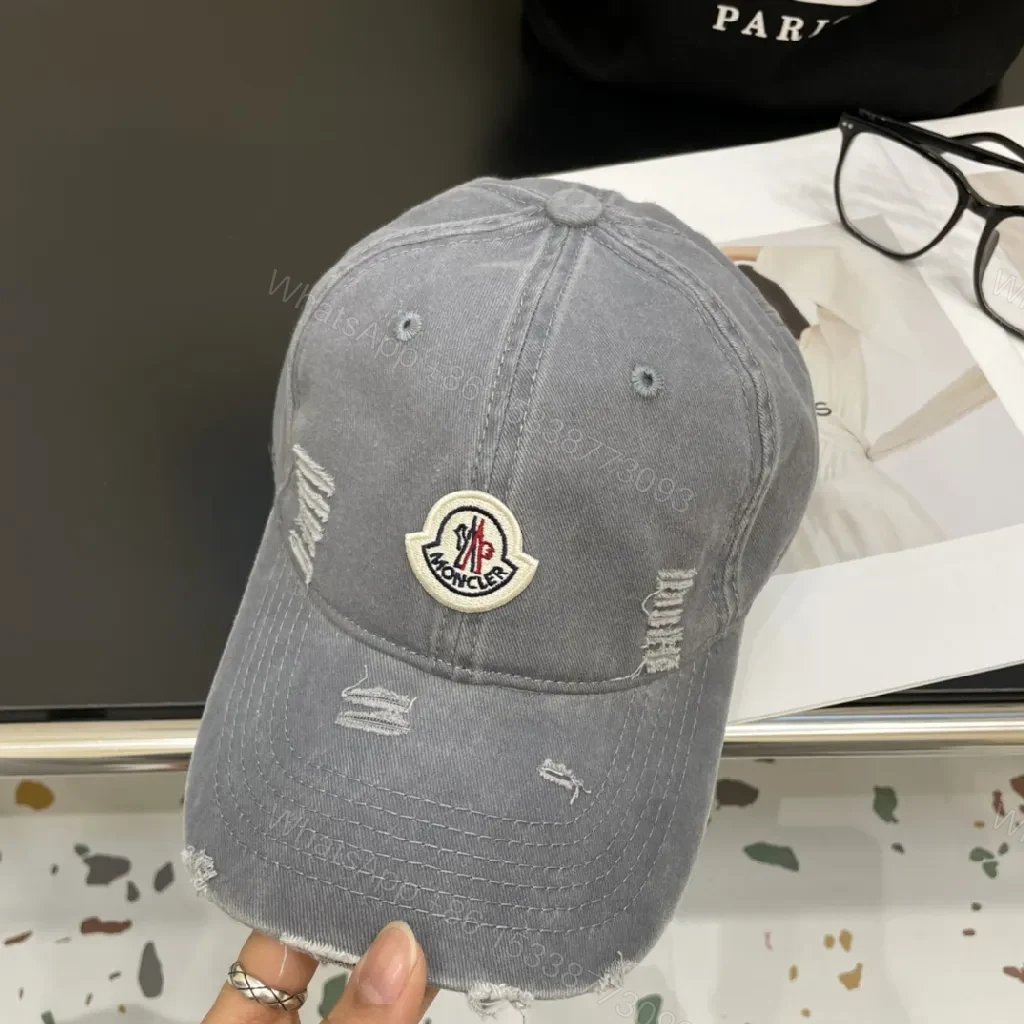 View 10 of Grey Denim Distressed Cap • Structured Six-Panel • Premium Comfort Cap