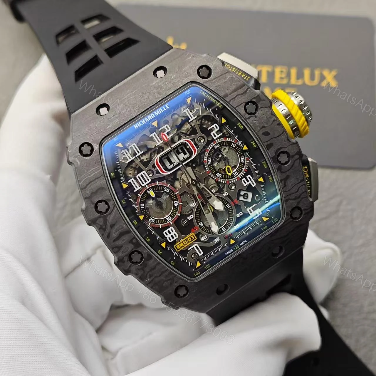 View 13 of Replica Richard Mille RM 11-03 Skeleton Dial Carbon Fiber Case Swiss Movement