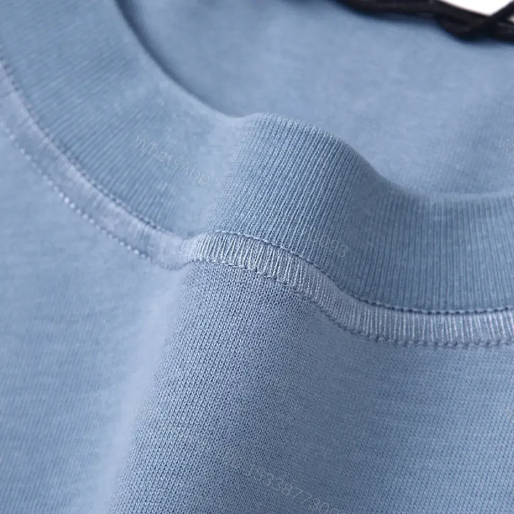 View 2 of Light Blue Cotton Tee, Casual, Stone Island Tag Shirt