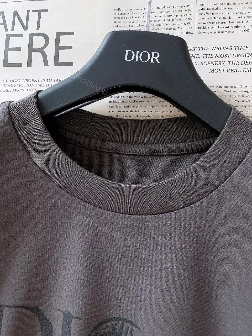 View 3 of Charcoal Cotton Casual Tee with Subtle Distressed Logo