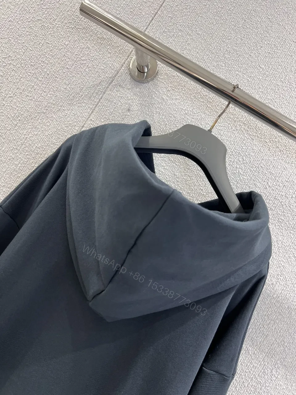 View 10 of Navy Hoodie: Graphic Contrast, Cozy Fit, Streetwear Chic