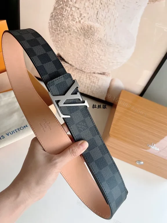 View 7 of Chic LV Damier Graphite Belt with Silver Buckle - 35mm Style