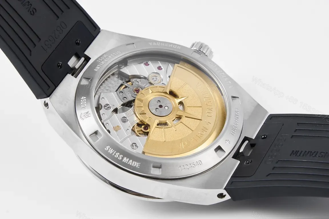View 8 of 8F Factory Vacheron Constantin Overseas 4500V Series Stainless Steel Watch – Silver Dial, Black Rubber Strap, 41MM Case, Automatic Movement with 60-Hour Power Reserve