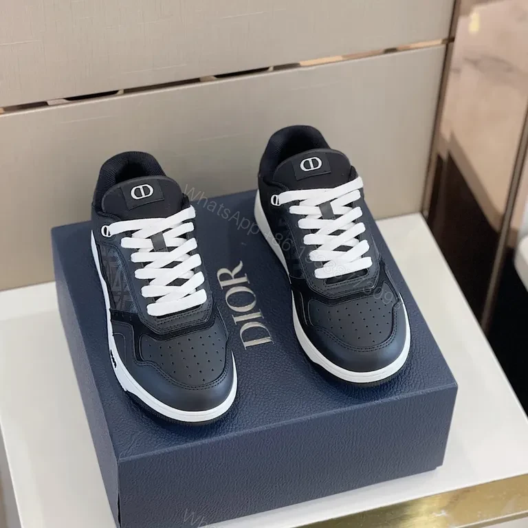 View 3 of Structured Leather Sneaker: Luxury Dior-Inspired Detail, Menâ€TMs