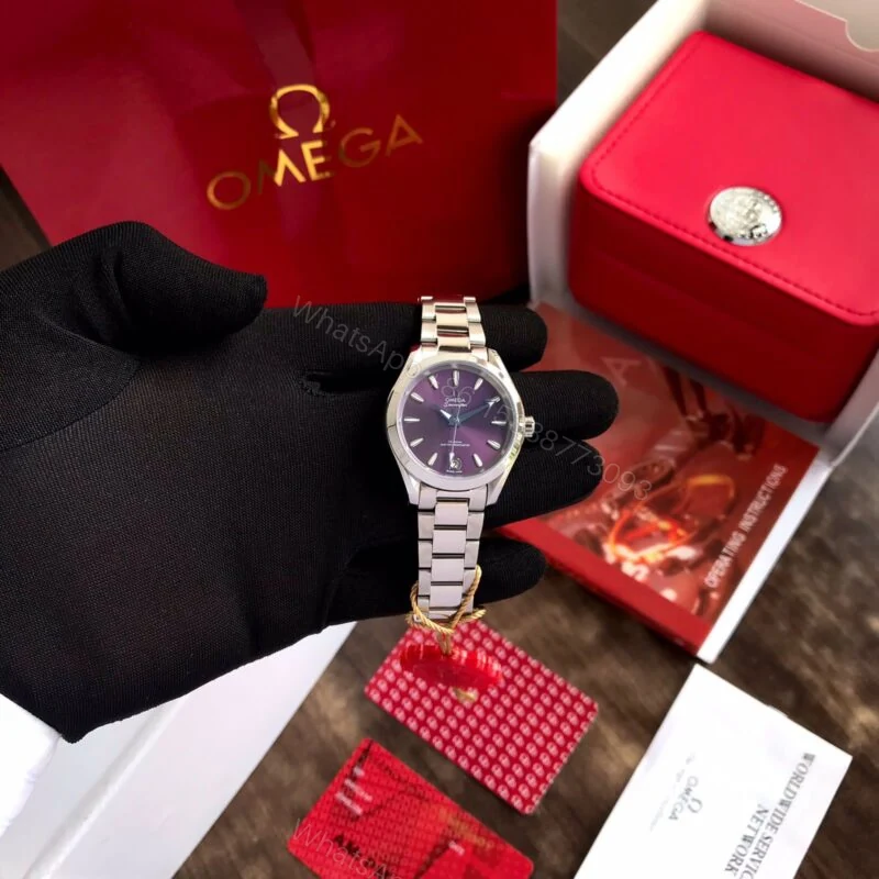 View 3 of Omega Seamaster Co-Axial Limited Edition 34mm Purple Dial Automatic