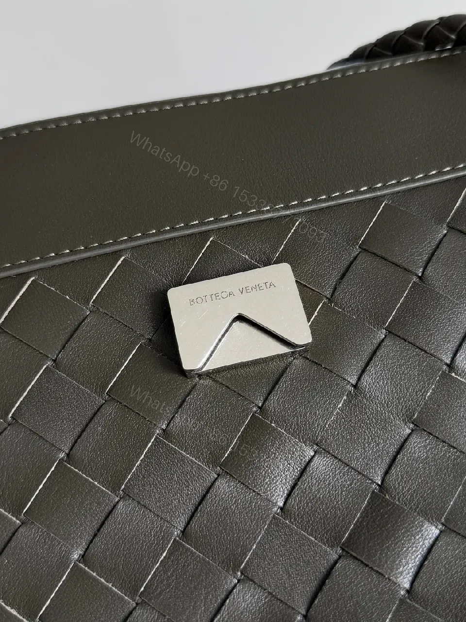 View 6 of Chic Texture Crossbody: Woven Leather, Sculpted Hardware, Compact Style