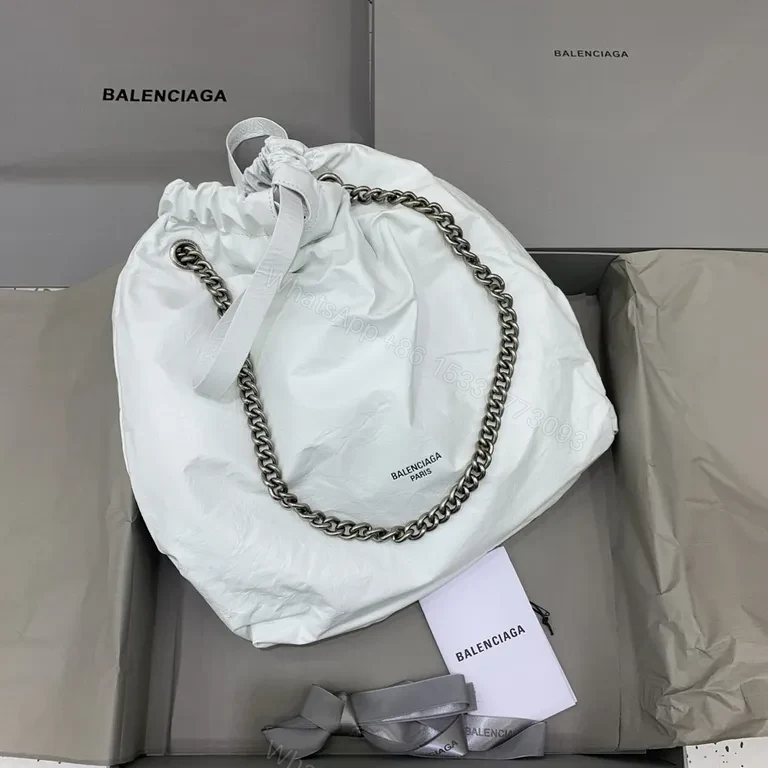White Nylon Tote with Chain Accent â€“ Everyday Luxury Bag — view 1