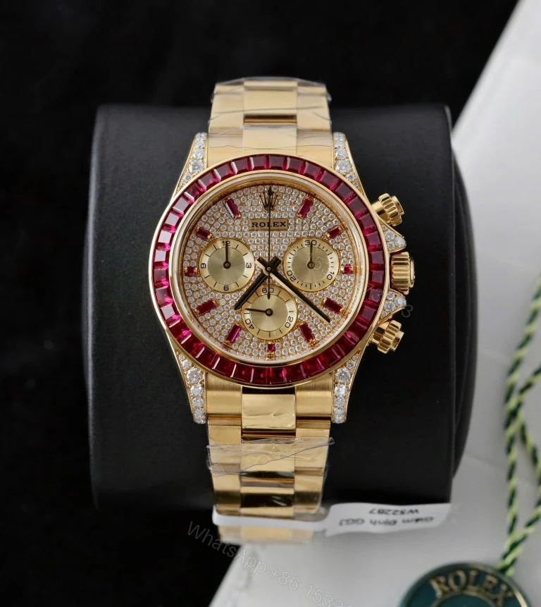 Daytona 126598TRU 40mm Super Clone Custom Gold Wrapped, Ruby & Moissanite Diamonds — view 1