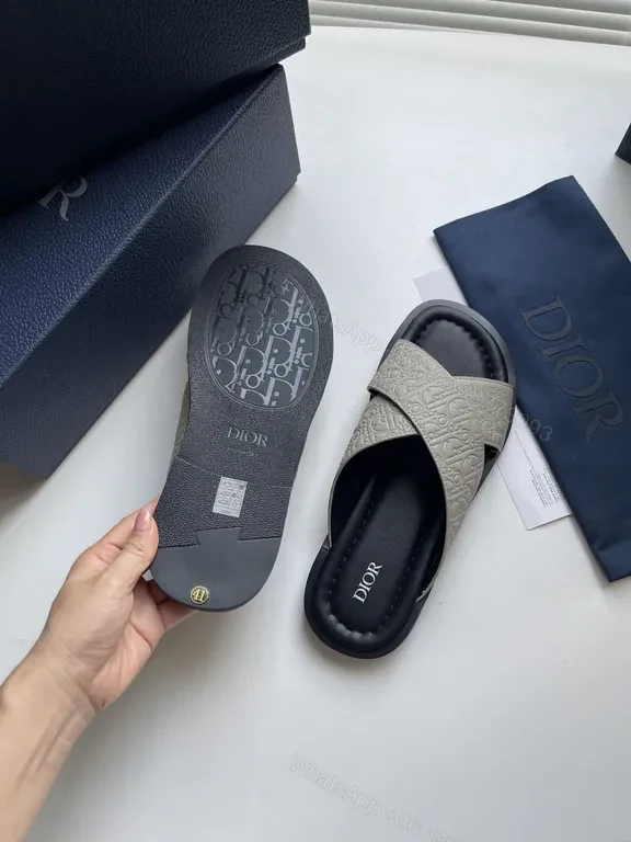 View 4 of Dior Embossed Slide Sandals â€“ Casual Luxe Comfort