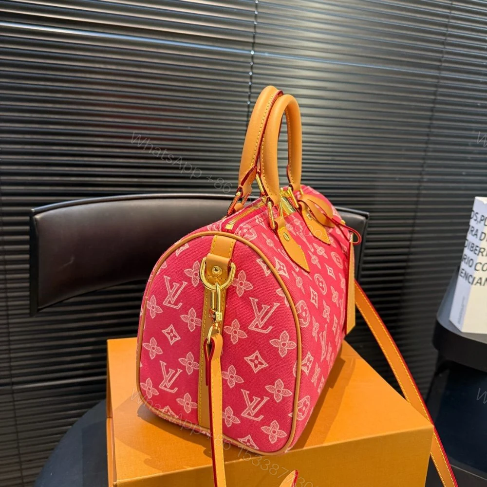 View 4 of Louis Vuitton Speedy Bandouliére 25 Monogram Origine Rose Ribbon Pink 25Cm M27528