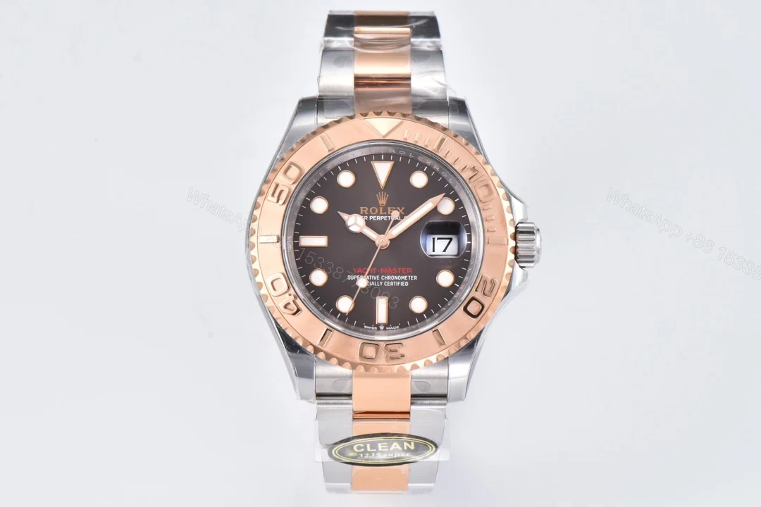 Replica Rolex Yacht-Master 40 Brown Dial Rose Gold & Steel — view 1