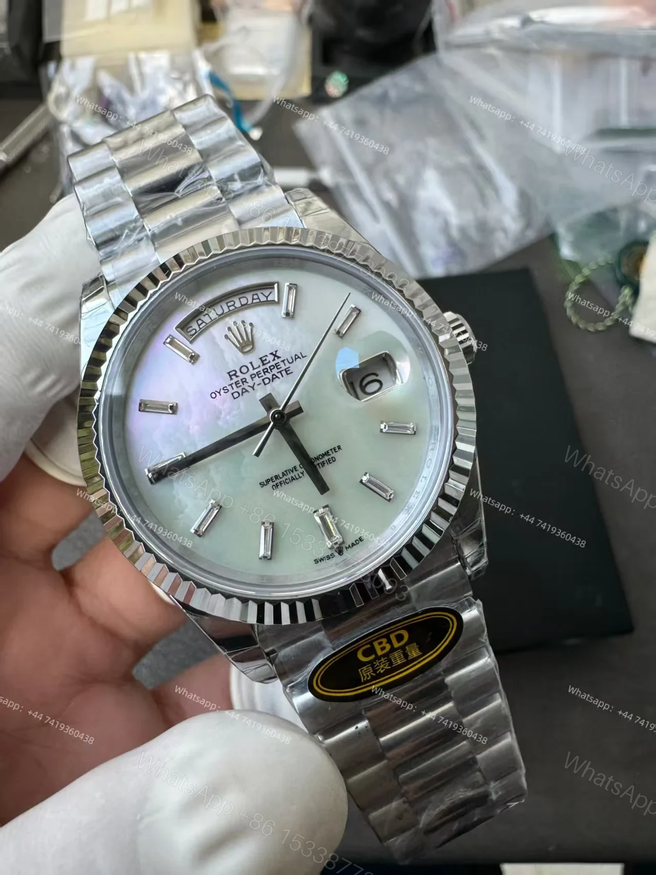 View 8 of Rolex Day-Date M228239-0078 1:1 Replica White Dial 40MM 3255 Movement Presidential Bracelet Super Clone Watch