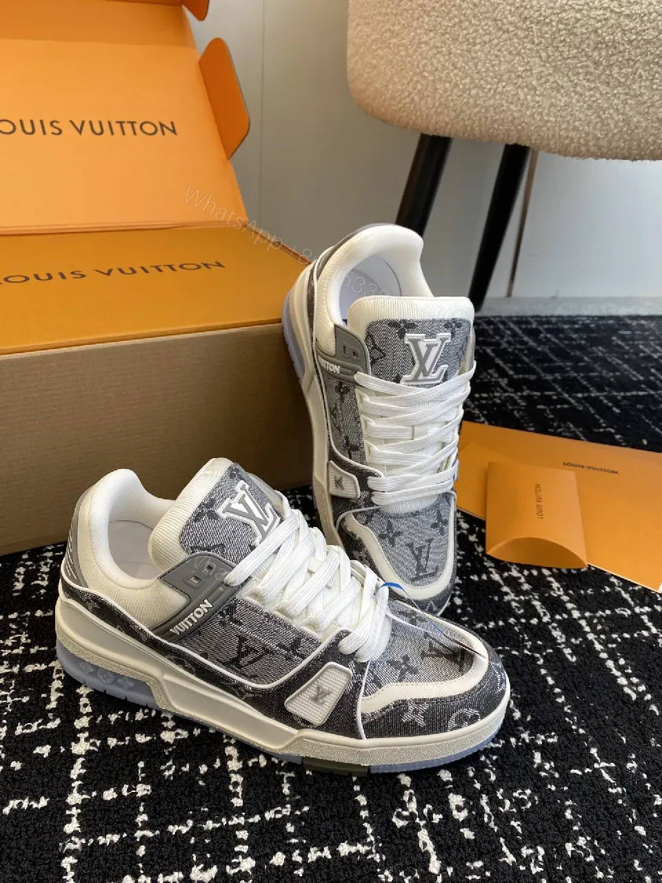 Monogram Luxe Denim-Top High-Tops: All-Day Comfort Sneaker — view 1