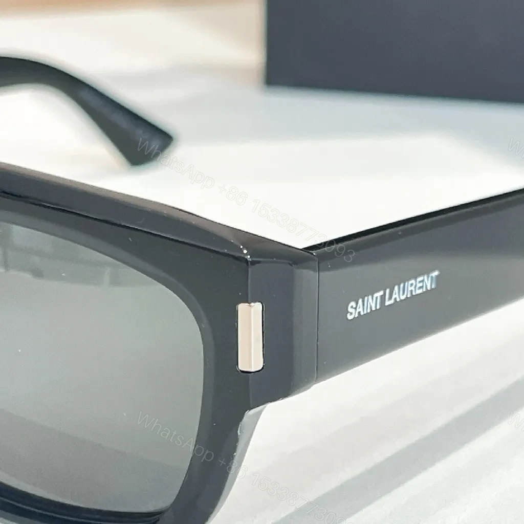 View 2 of Chic Black Acetate Sunglasses – Modern Rectangle, UV400 Lenses